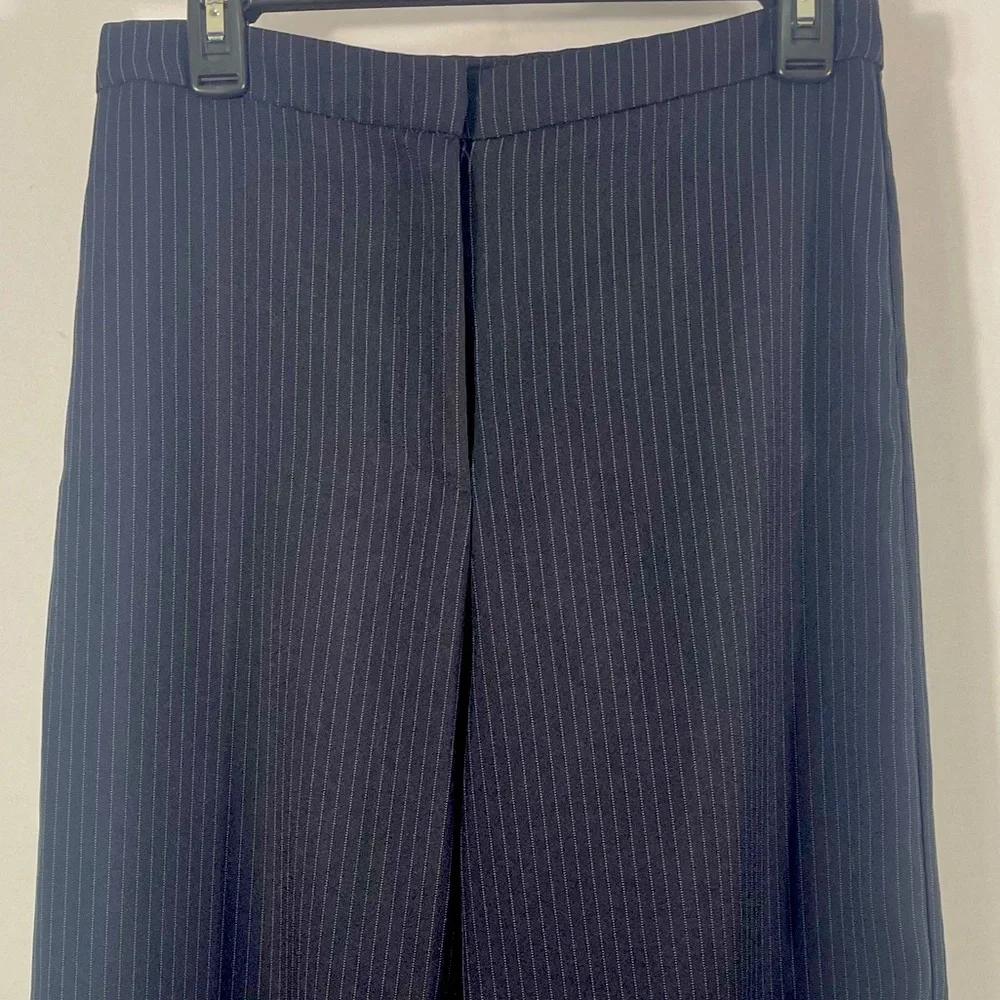Women’s Navy white pinned striped Wide legged, Pants, Trousers Size Medium - Picture 5 of 9